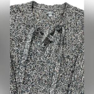 Aerie Cable Knit  Oversized Lace up Sweater Size Small